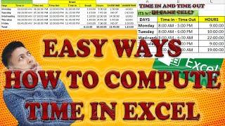 TIME COMPUTATION IN EXCEL/ HOW TO COMPUTE HOURS / BREAK TIME/ OVERTIME/ UNDERTIME #excel #tutorials