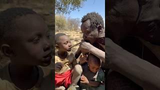 Wow  It's A Breakfast Time See Bushman Feeding His Son Amazingly #africa #villagelife #food