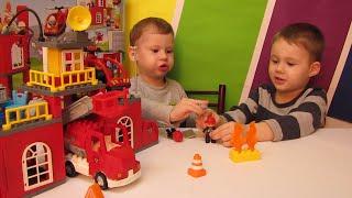 Пожарная станция Lego + мультфильм!!!  Лего дупло. Fire Station + cartoon !!!   Lego duplo