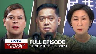 UNTV: Hataw Balita Ngayon | December 27, 2024