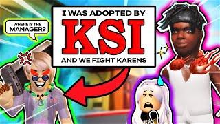 I GOT ADOPTED BY KSI & We RAP BATTLED KARENS (Roblox BROOKHAVEN RP Mini-Movie)