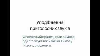 Уподібнення приголосних звуків або асиміляція