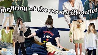 Thrift With Me At The Goodwill Outlet Bins for WINTER + Try On Haul