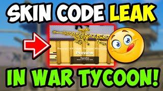 UPDATE LEAK SKIN CODE In War Tycoon!