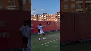 Carlos Alcaraz practicing on grass at the Queen's Club #tennis