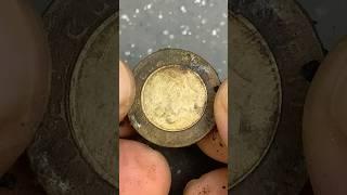 Dirty old coin cleaning #short