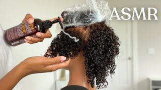 ASMR Afro Curly Hair Sounds (detangling, defining curls with botanical gel, whispers)