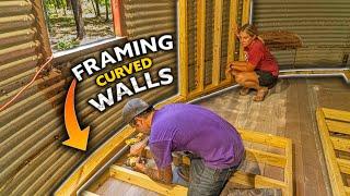 How To FRAME Curved Walls / Grain Bin TINY HOUSE Build