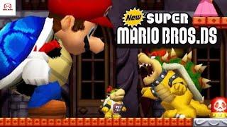 New Super Mario Bros DS: Giant Blue Shell Mario VS All Castle Bosses | Game Media