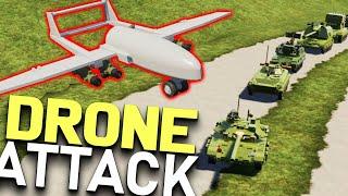 MILITARY CONVOY DRONE ATTACK - Brick Rigs