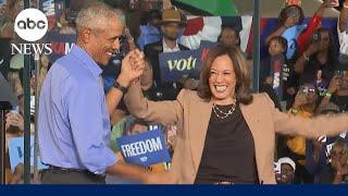 Barack Obama and Kamala Harris campaign together for first time at Georgia rally