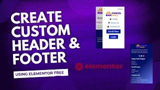 Create Custom Header and Footer in Wordpress using Elementor and Free Addons