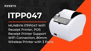 MUNBYN ITPP047 WIFI receipt printer, 80mm wireless printer with 3 ports