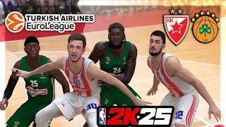 CRVENA ZVEZDA  vs. PANATHINAIKOS - EUROLEAGUE - NBA 2K25