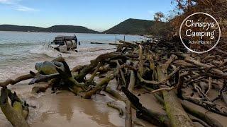 4wds going into the surf at Double Island Point - Australia Day weekend 2023