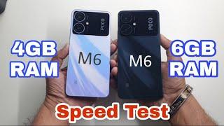 Poco M6 5G 4GB RAM vs 6GB RAM Speed Test Comparison