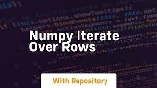 numpy iterate over rows