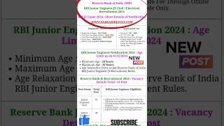 RBI JE Recruitment 2024  RBI JE Syllabus️Exam Pattern️ Selection Procedure️ Salary