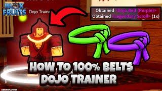 How to get all Belts , Dojo Trainer (Green , Blue , Purple Belt) (Blox Fruits Dragon Update)