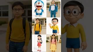 Doremon Real Life:  Nobita, Suzuka, Doremon, Gian, Suneo #shorts #doremon