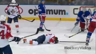 Rick Nash elbows Tomas Kopecky . Mar 21, 2013