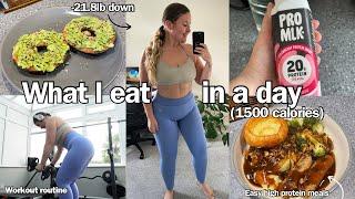 WHAT I EAT IN A DAY 1500 calories | On GLP-1 Mounjaro for WEIGHT LOSS + workout routine