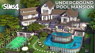 Sims 4 UNDERGROUND ROUND POOL MANSION (No CC) | Speed Build