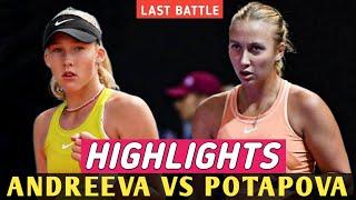 Anastasia Potapova vs Mirra Andreeva Highlights ... Monastir Open 2022