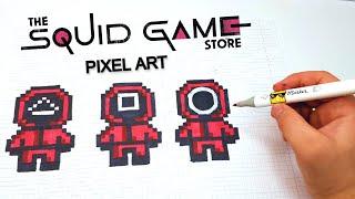 Игра в Кальмара - PIXEL ART - РИСУНКИ ПО КЛЕТОЧКАМ DRAW -  SQUID GAME