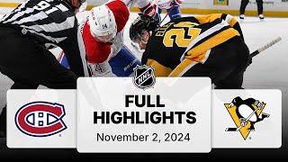 NHL Highlights | Canadiens vs. Penguins - November 2, 2024