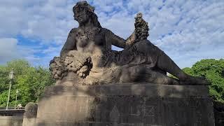 Schwaben Stone statue on Luitpold bridge | Isar river | Munich