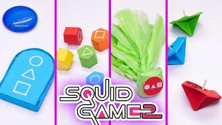 DIY ALL GAMES SQUID GAME 2 | paper craft ideas | how to make | school hacks