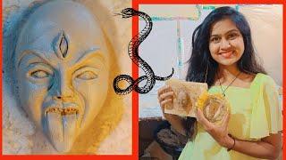 kali mata face and modl making | Small kali mata face making | maa kali face making at home