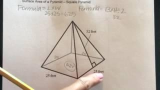 How to find the Surface Area of a Square Pyramid