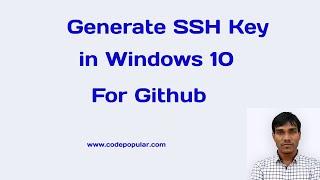 Generate SSH key in Windows 10 for github