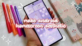 how to make your phone aesthetic ️ pastel purple theme 