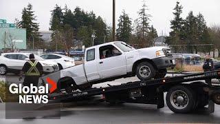 Suspected border jumper arrested after stolen truck barrels through BC crossing