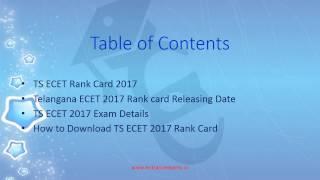 Simple Steps to download TS ECET Rank card 2017