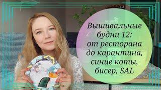 Вышивальные будни 12: от ресторана до карантина, синие коты, бисер, SAL | Вышивка крестиком