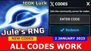 *NEW CODES JANUARY 2, 2025* [NEW YR] Jule's RNG ROBLOX | ALL CODES