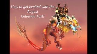 WOW how to get exalted with the August Celestials and get the Thundering August Cloud Serpent in les