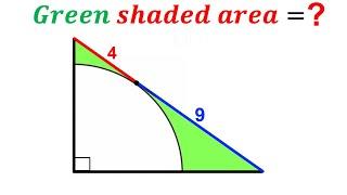 Can you find area of the Green shaded region? | (Quarter Circle) | #math #maths | #geometry