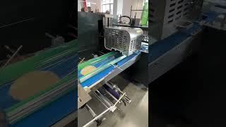 Flat Bread Pita Tortilla Packing Machine for Flow Pack Pillow Packaging #cleanerfillingmachine #cnc