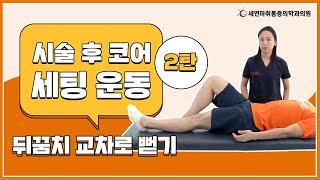 도수치료사가 추천하는 디스크&협착증 시술 후 운동 이렇게 하세요! - 시술 후 코어세팅운동 2탄 뒤꿈치 교차로 뻗기