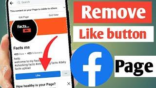 Facebook Page Me Like Button Kaise Hataye || How To Remove Like Button From Facebook Page