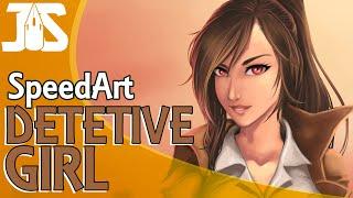 Desenhando Detetive Mulher | Digital Speed Drawing