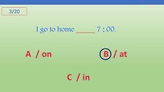 English with in at on