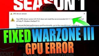 Fix COD Warzone 3 GPU Driver Version Warning Message On PC (2024)