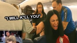 Woman gets Told "No" and Crashes Out on Airplane