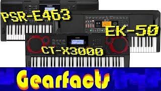 Yamaha PSR-E463 *vs* Casio CT-X3000 *vs* Korg EK-50